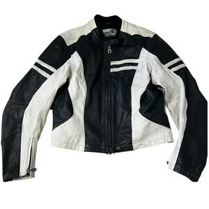 IXS Leather Motorcycle Jacket Womens Vintage Moto Cafe Racer Biker Rider
